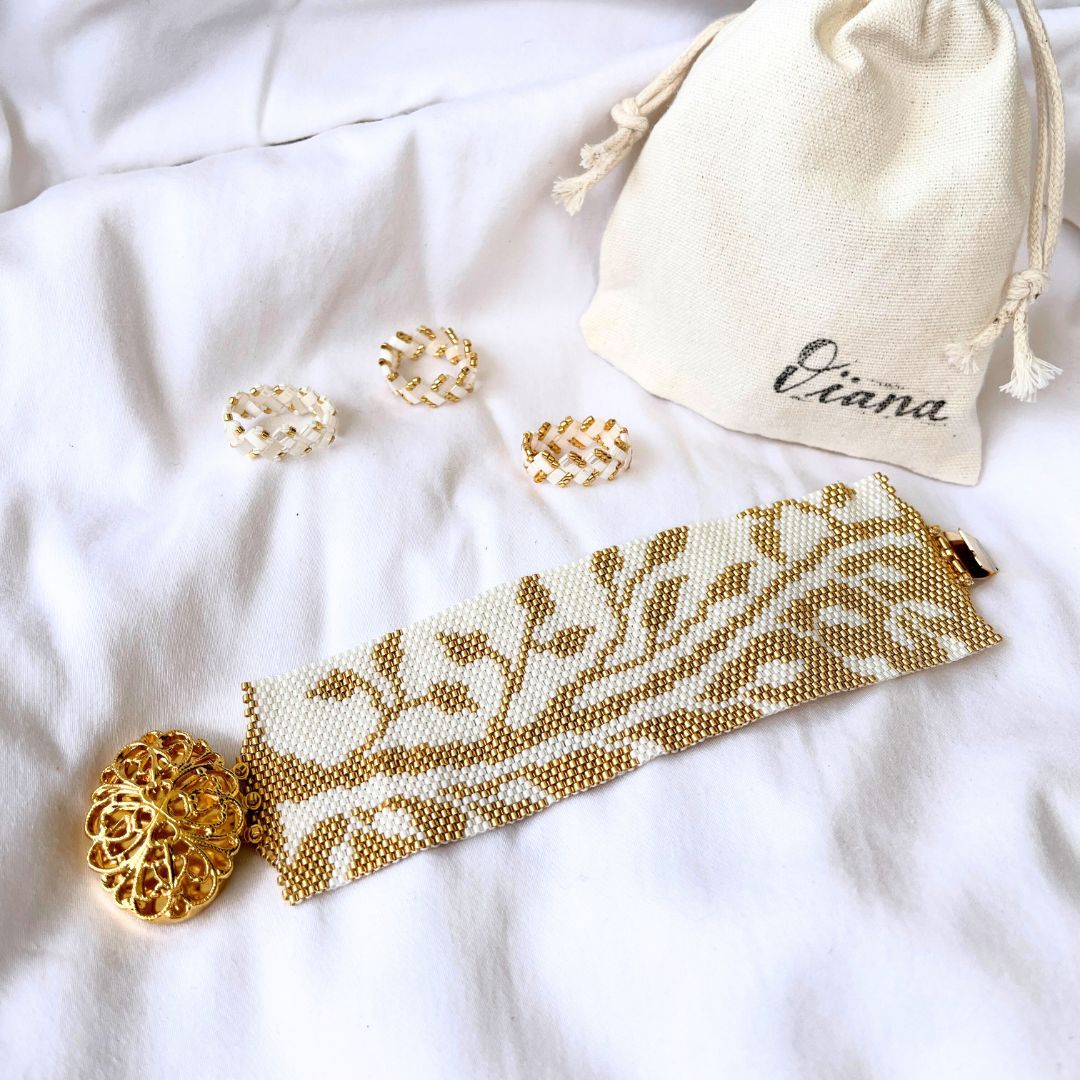 Bracelet "White & Gold"